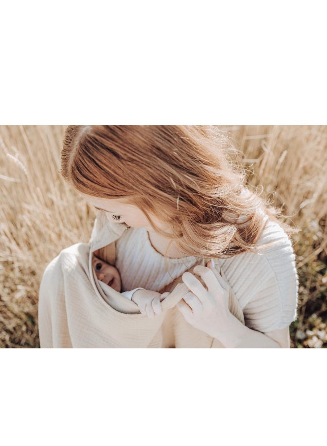 DOOKOO Breathable 100% Cotton Muslin Nursing Cover For Baby Breastfeeding With Rigid Hoop  - Image 5
