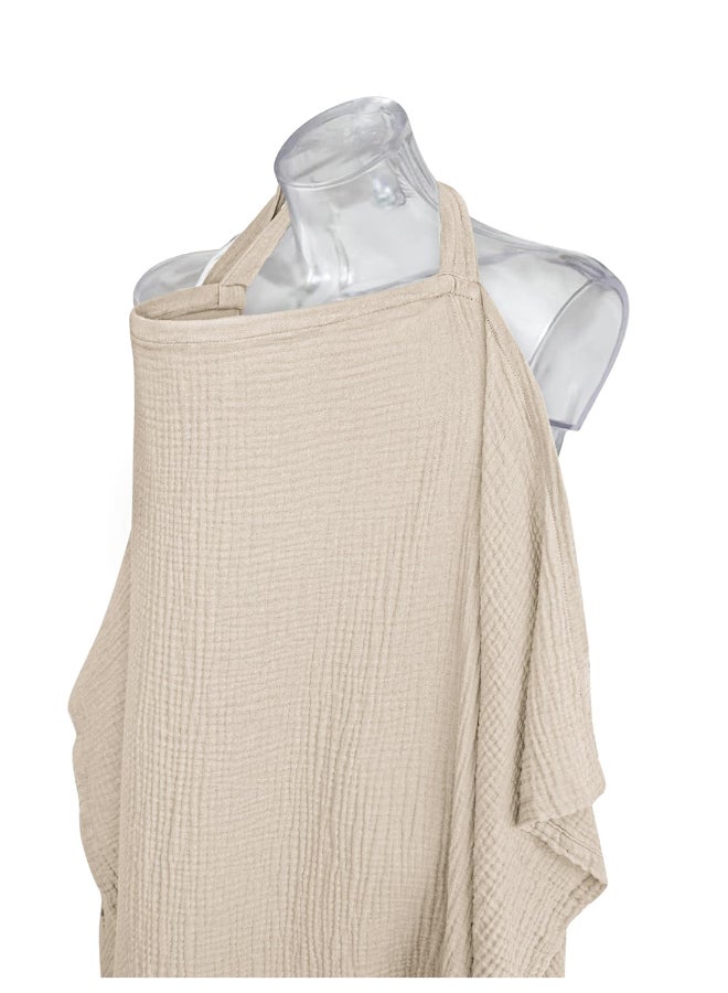 DOOKOO Breathable 100% Cotton Muslin Nursing Cover For Baby Breastfeeding With Rigid Hoop  - Image 1