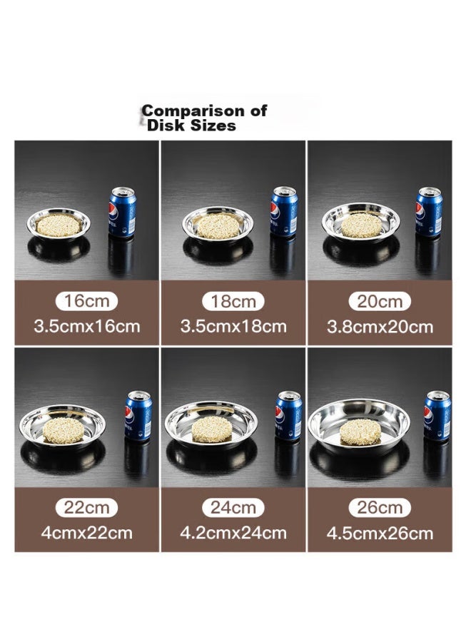 MAX COOK Meichun Thickened 304 Stainless Steel Plate Dish, Bowl And Plate 18cm Mcwapd18, Widened And Deepened, Drop-resistant - Image 3