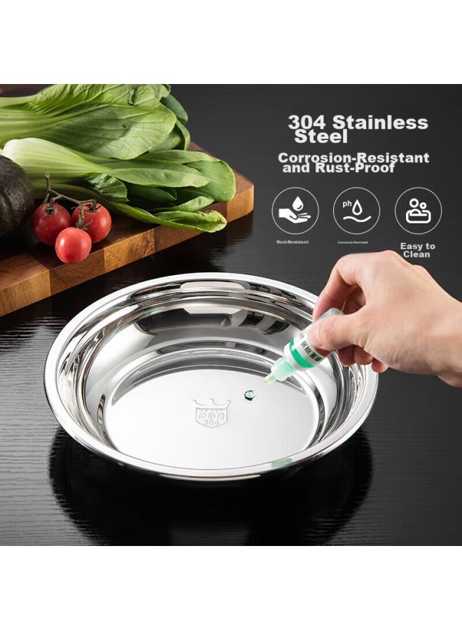 MAX COOK Meichun Thickened 304 Stainless Steel Plate Dish, Bowl And Plate 18cm Mcwapd18, Widened And Deepened, Drop-resistant - Image 1