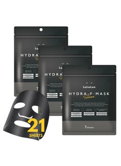 Lululun Lululun 21EA Black Facial Sheet Mask, Hydrating & Moisturizing Face Masks with Smoothing Organic Extracts, Japanese Daily Skincare for Dry Skin, Hydra F  - Image 1
