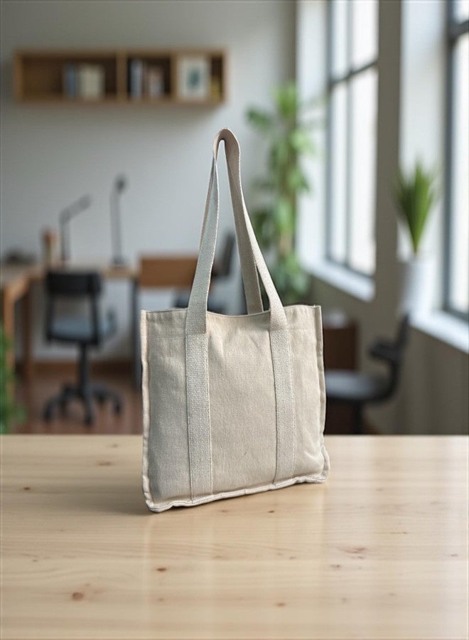 RUSTIC KNOT Terra Tote Bag for Women - Thick Cotton Canvas Handbag with Laptop Sleeve, Bottle Holder & Tablet Compartment | Spacious Office, College & Travel Tote for Everyday Use - Image 4