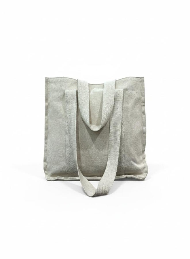 RUSTIC KNOT Terra Tote Bag for Women - Thick Cotton Canvas Handbag with Laptop Sleeve, Bottle Holder & Tablet Compartment | Spacious Office, College & Travel Tote for Everyday Use - Image 1