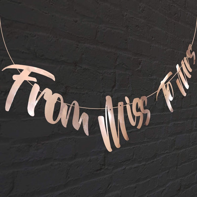 Festiko Rose Gold from Miss to Mrs Bunting - Hen Party Bunting - Bachelorette Banner - Bridal Shower Decor - Image 4