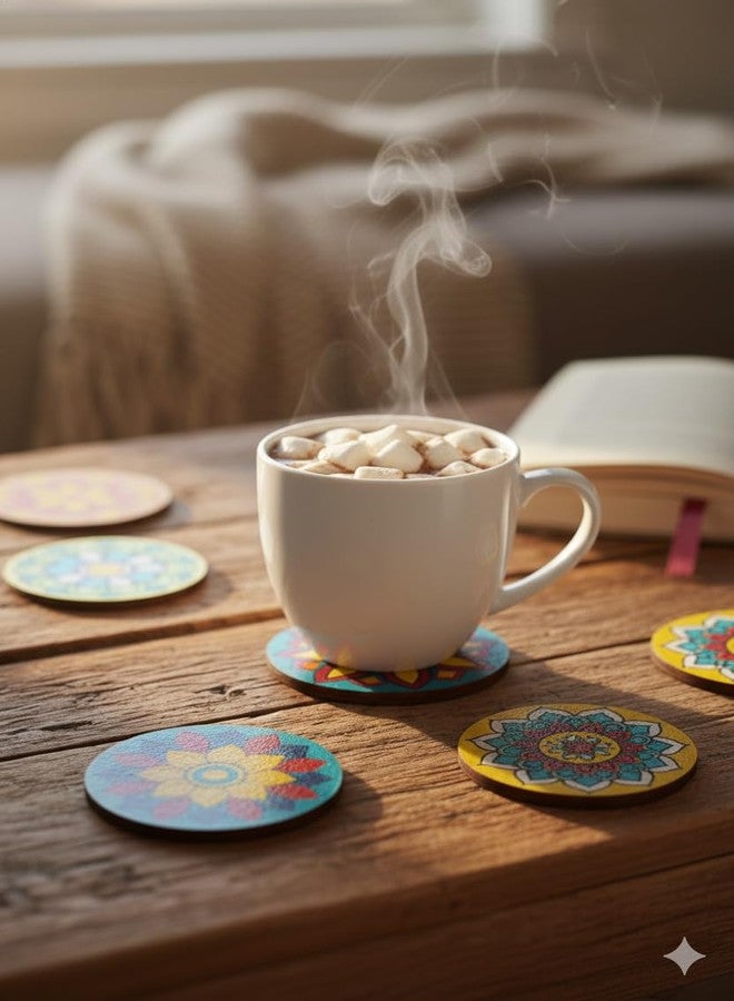 CRAFTICK® DIY Wooden Tea Coaster Painting Kit for Kids Ages 9-15 | Fun Art & Craft Set for Boys & Girls | Creative Gift & Return Gift Idea | Round Coaster Making Kit - Image 3