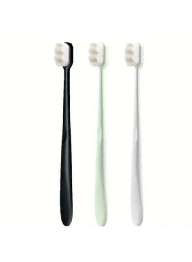Pink Flat Head Ultrafine Soft Toothbrush For Adults Deep Cleaning Gentle Gums Plaque Removal - Image 3