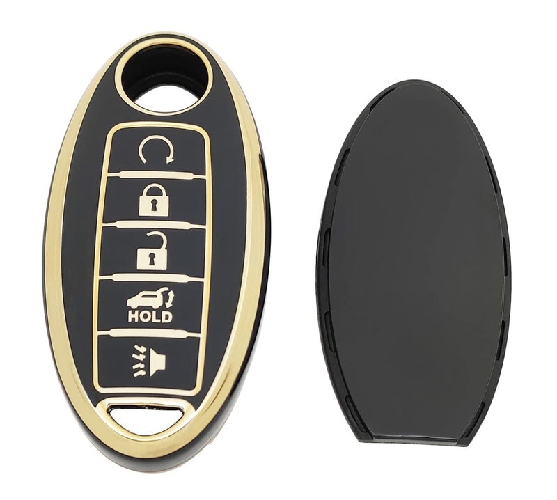 vurbemes 360 Degree Soft TPU Protector Key Fob Cover Case Compatible with Infiniti JX35 Q50 Q60 QX56 QX60 QX80 for Nissan Altima Murano Pathfinder Maxima Armada Rogue Key Fob (Black) - Image 3