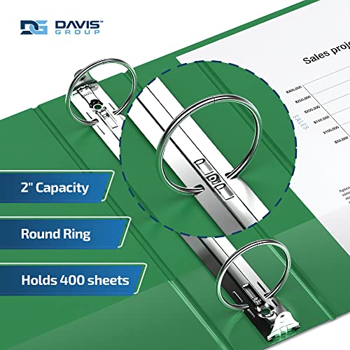 Davis Group Premium Economy 6-Pack 3-Ring Binders for School or Office, Round-Ring Binders, 2 Inch, Green - Image 2