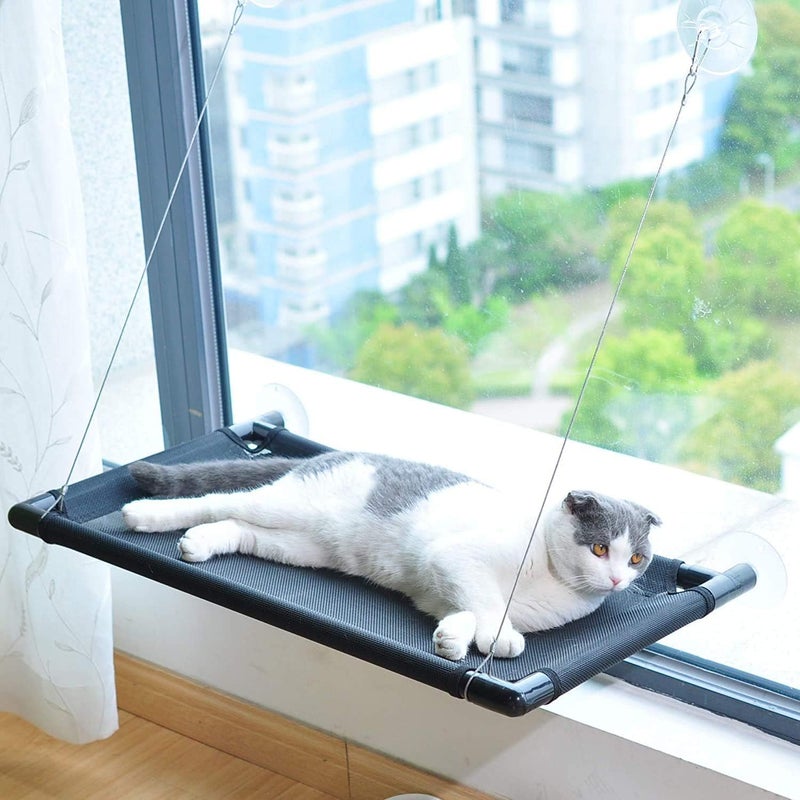Cat Window Perch Hammock Bed with 4 Suction Cups - Supports Up to 17KG - Image 1