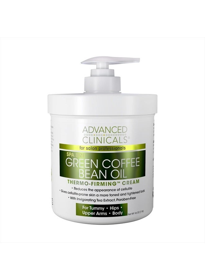 Advanced Clinicals Green Coffee Bean Lift & Slim Body Cream Skin Care Anti Cellulite Cream | Caffeine Body Lotion Balm To Firm, Tighten, & Hydrate Look Of Legs, Arms, Tummy, Butt, & Thighs, 16 Ounce - Image 1