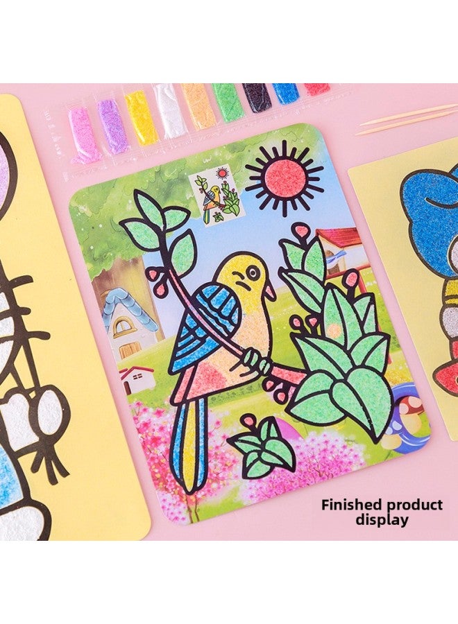 Generic Educational Toys Cartoon Medium Sand Painting Kindergarten DIY Handmade Material Making Children With Six-color Colored Sand Manufacturer-Color:Large Sand Painting (color) - Image 3