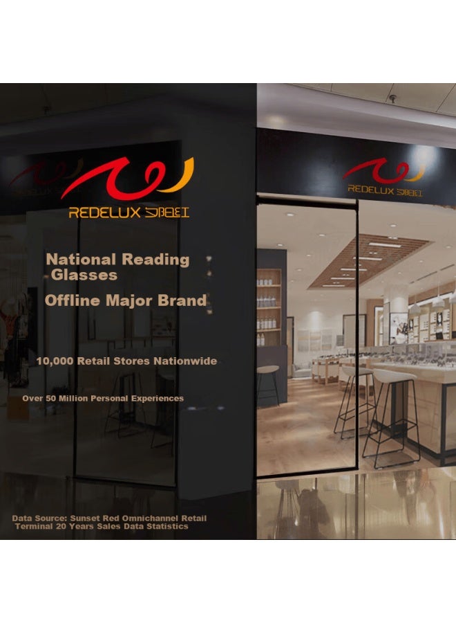 Sunset Red Pure Titanium Reading Gl Hd Blue Light Blocking Fashion Business Premium Brand E213q 100 Degree - Image 2