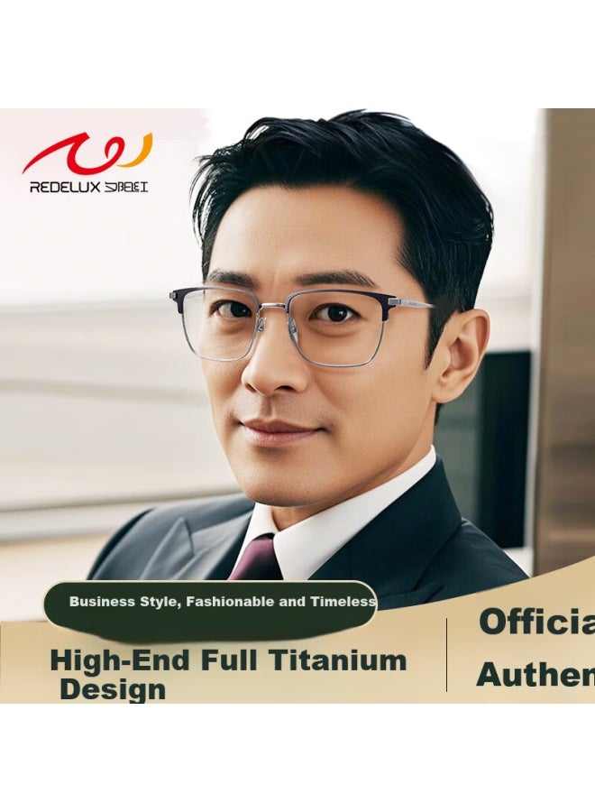 Sunset Red Pure Titanium Reading Gl Hd Blue Light Blocking Fashion Business Premium Brand E213q 100 Degree - Image 3