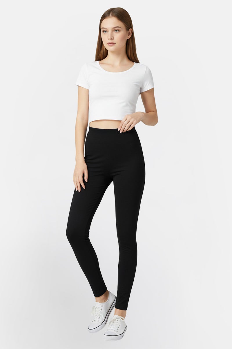 PINKO Women Plain Leggings, Black - Image 1