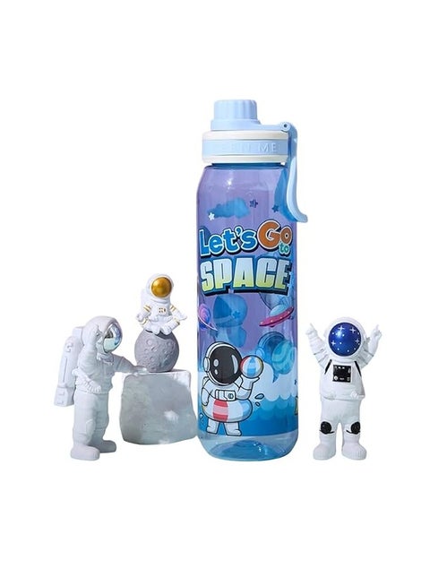 800ml Astronaut-Themed Portable Water Bottle with Carry Handle - BPA-Free, Lightweight Plastic, Ideal for Outdoor Sports & Fitness Enthusiasts