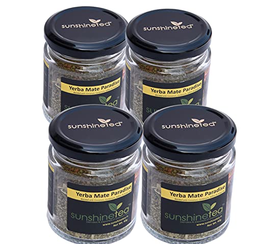 Sunshine Tea Yerba Mate Paradise ÔøΩ 40gm Tea JAR (Set of 4 Jar's) Blended with Cinnamon, Cardamom, Saffron & Green Tea - Image 1
