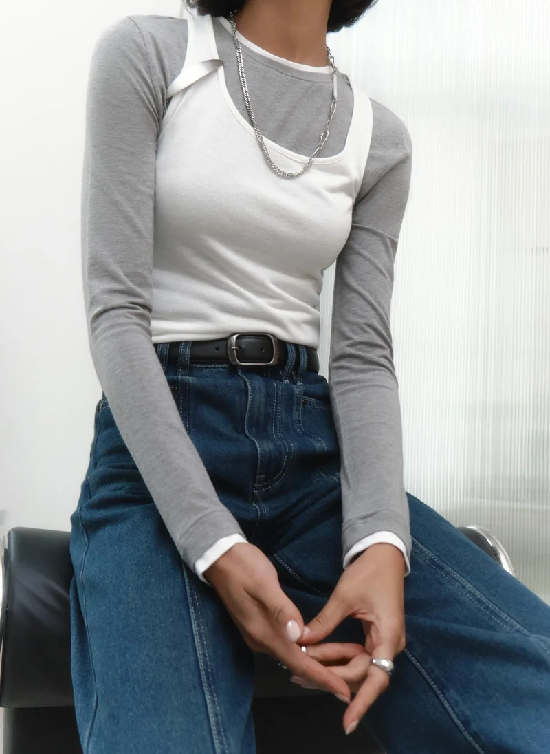 Lichi  Leather belt with soft shaped buckle for Women | Best Price UAE