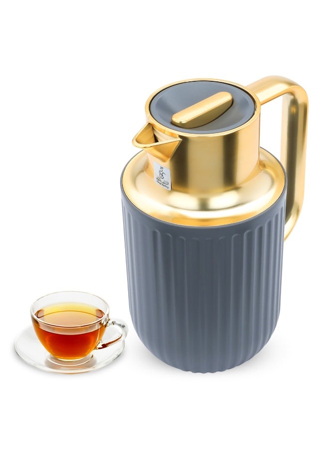 Everest Everest Laura Thermos Dark Grey With Gold Handle 1L 