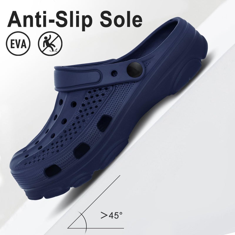 Beslip Womens Mens Garden Clogs Shoes with Arch Support Unisex Comfort Slip-on Sandals, Navy Blue 39 (7.5 Women/6 Men) - Image 5