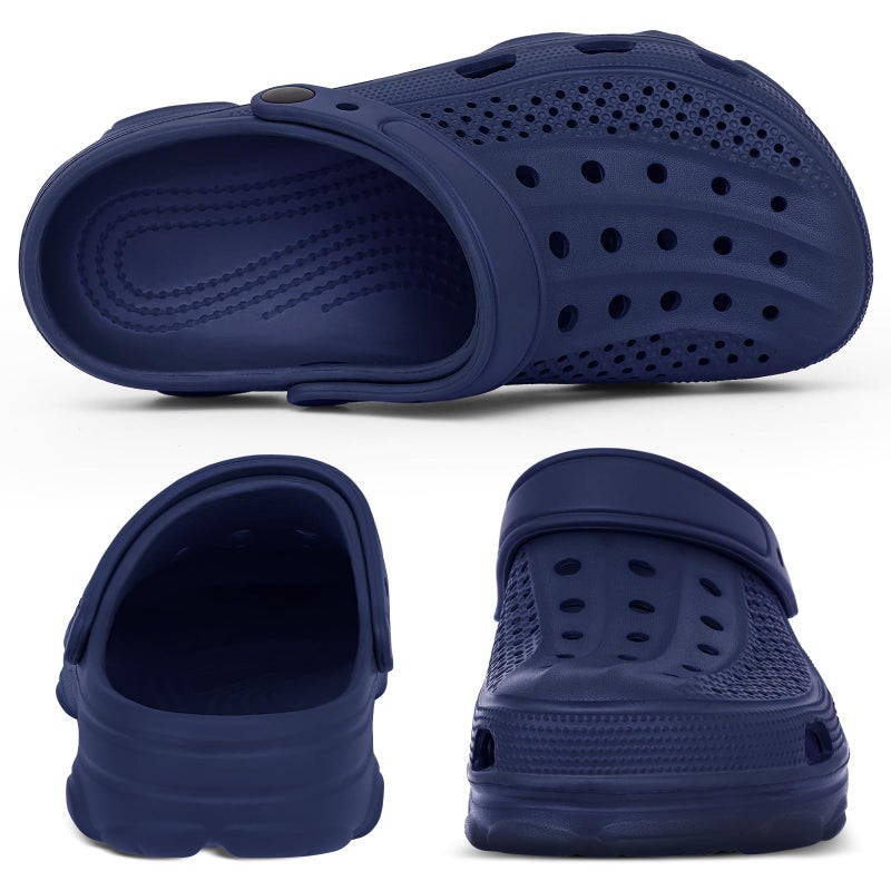 Beslip Womens Mens Garden Clogs Shoes with Arch Support Unisex Comfort Slip-on Sandals, Navy Blue 39 (7.5 Women/6 Men) - Image 3