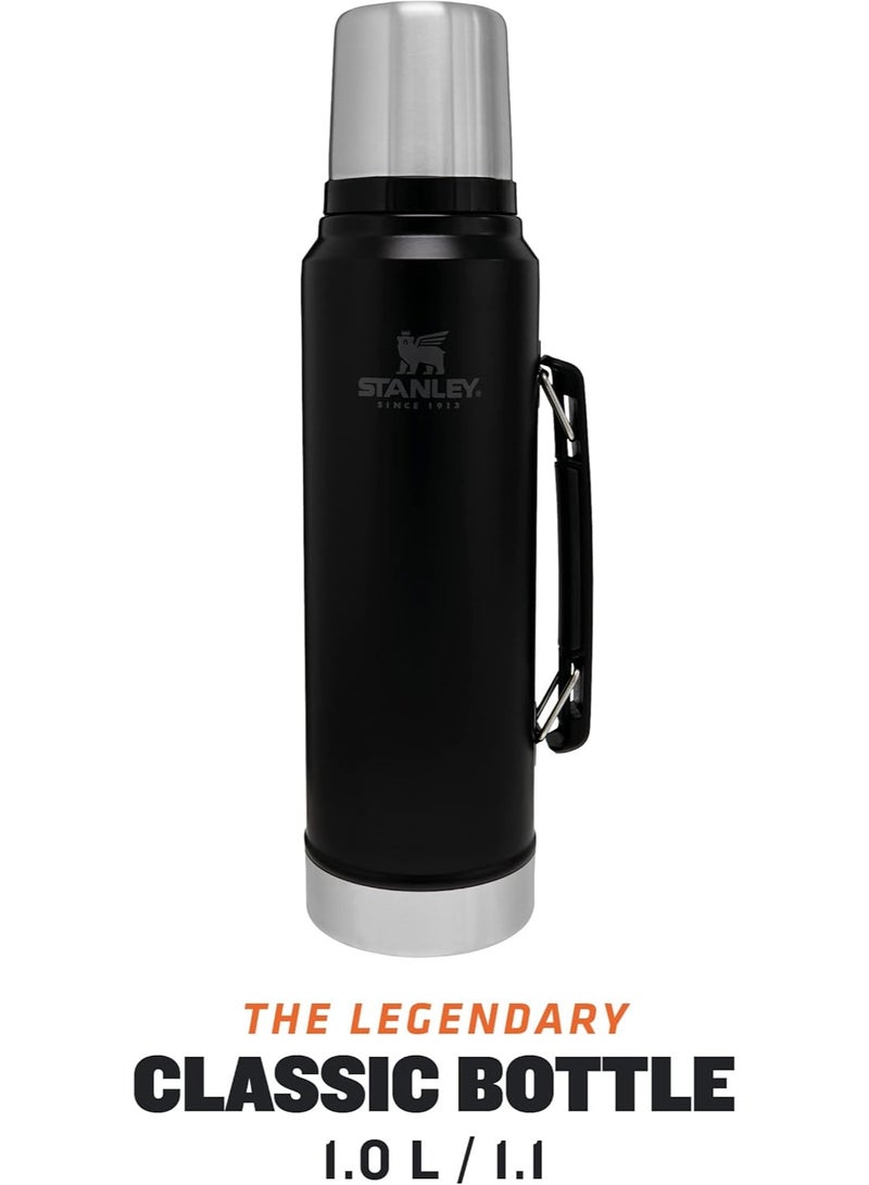 Stanley Classic Legendary Bottle 1.9L / 1.1QT Matte Black – BPA FREE Stainless Steel Thermos | Keeps Cold or Hot for 24 Hours | Leakproof Lid Doubles as Cup | Dishwasher Safe - Image 2