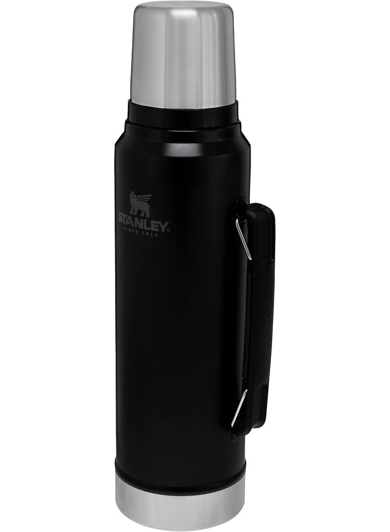 Stanley Classic Legendary Bottle 1.9L / 1.1QT Matte Black – BPA FREE Stainless Steel Thermos | Keeps Cold or Hot for 24 Hours | Leakproof Lid Doubles as Cup | Dishwasher Safe - Image 1