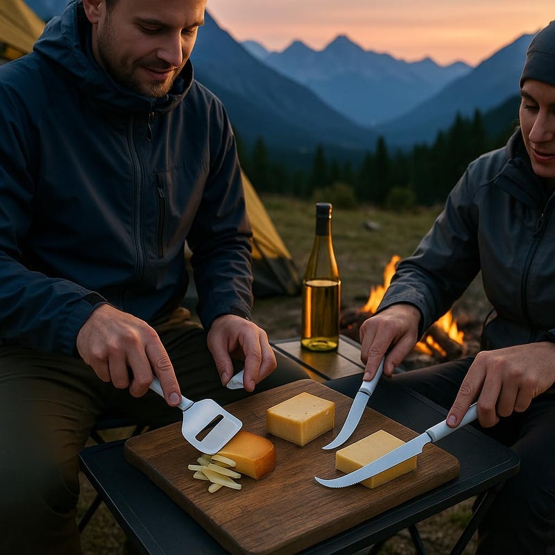 Creative Home Genuine Marble 2 Piece Serving Set with Solid Marble Handle Includes Stainless Steel Cutter Slicer and Cheese Knife 3 W x 9 L OffWhite - Image 5