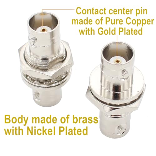 exgoofit BNC Female to Female Adapter Bulkhead Connector Coax Extension BNC Coupler for CCTV Security Camera System … (4-Pack) - Image 2