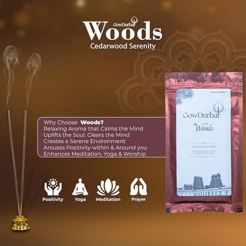 GOW DURBAR GowDurbar Zipper Agarbatti Woods Soothing Fragrance 150g (Pack of 2) | Organic Incense Sticks with Panchagavya | Coal-Dust-Free | for Pooja, Yoga & Meditation - Image 4