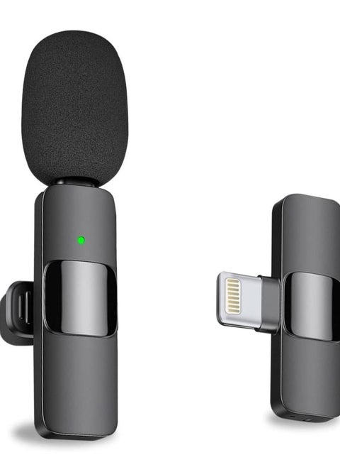 Professional Wireless Lavalier Lapel Microphone for iPhone, iPad - Cordless Omnidirectional Condenser Recording Mic for Interview Video Podcast Vlog YouTube