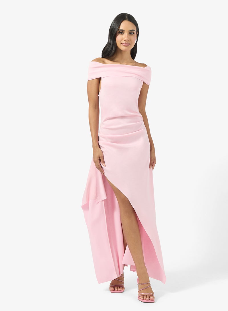 Ginger Off Shoulder Maxi Dress with Frill Detail - Image 1