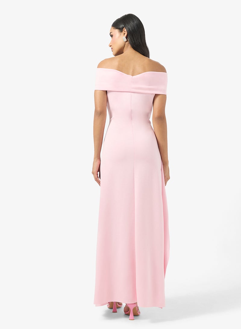 Ginger Off Shoulder Maxi Dress with Frill Detail - Image 2