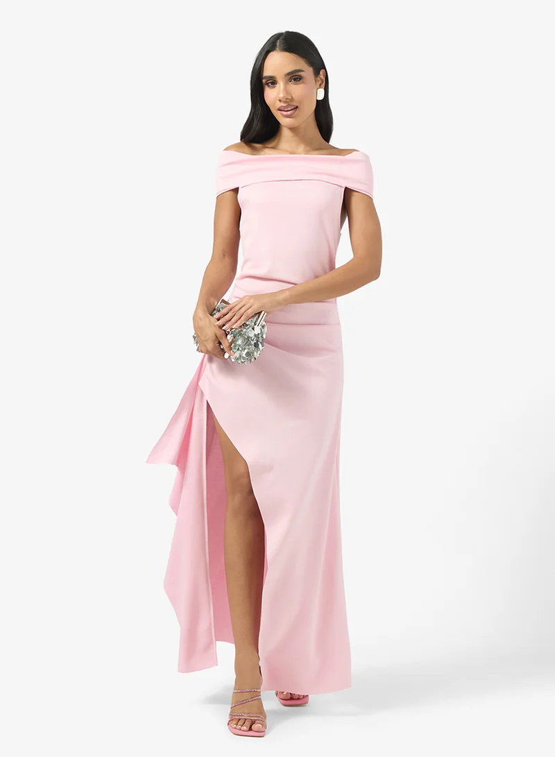 Ginger Off Shoulder Maxi Dress with Frill Detail