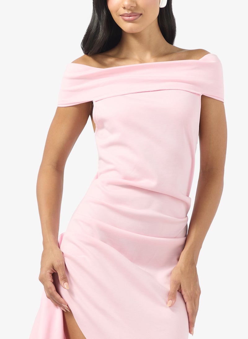 Ginger Off Shoulder Maxi Dress with Frill Detail - Image 3