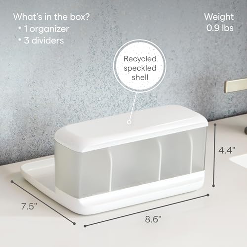 YouCopia HideAway Counter Caddy, Bathroom Vanity Countertop Organizer Tray with Adjustable Dividers and Lid - Image 2