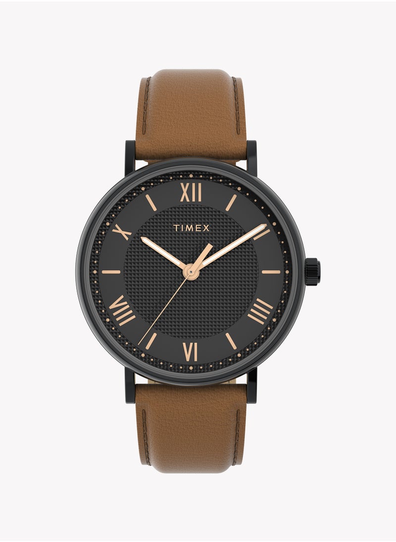 تيميكس ساعة Timex للرجال Southview للرجال مع حافظة سوداء وحزام جلدي TW2V91400 للرجال، ساعة Southview مع حافظة سوداء وحزام جلدي TW2V91400 للرجال  - Image 1