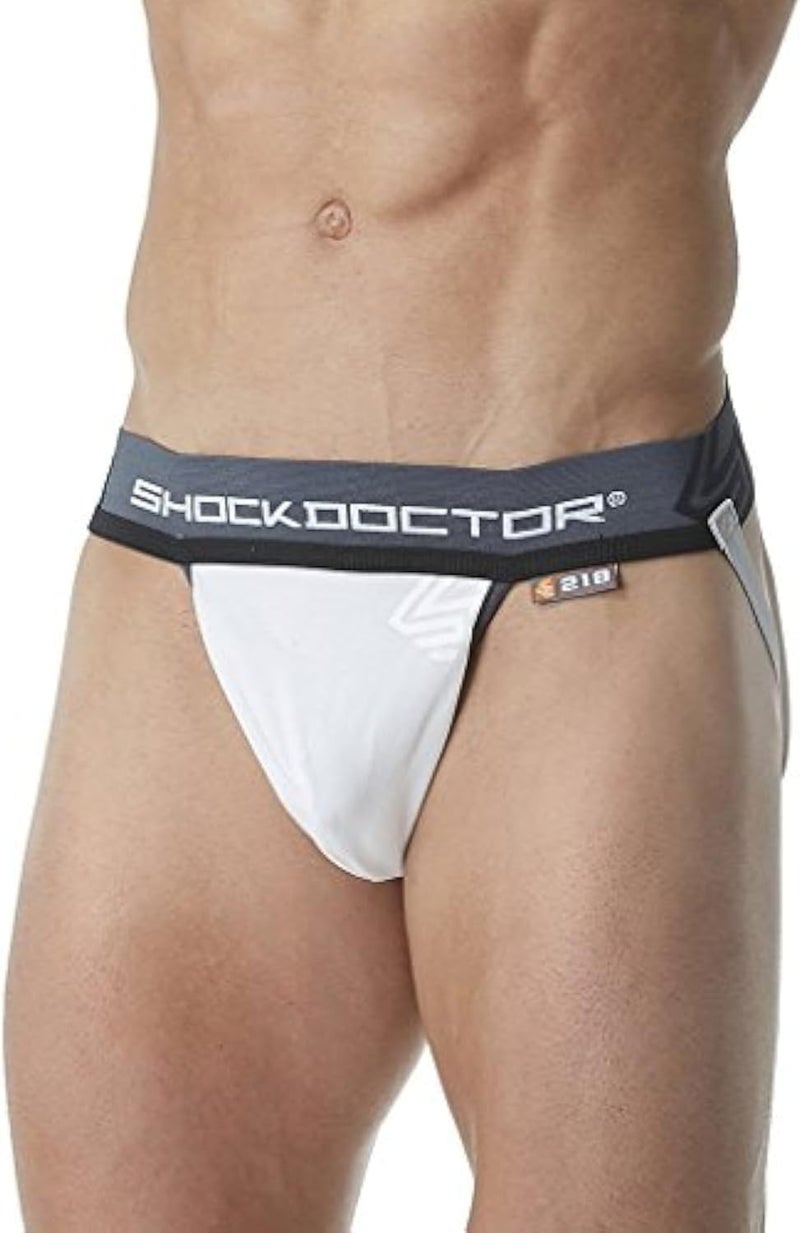 Shock Doctor Men's 218 Athletic Supporter Jockstrap with Cup Pocket - White - Image 1