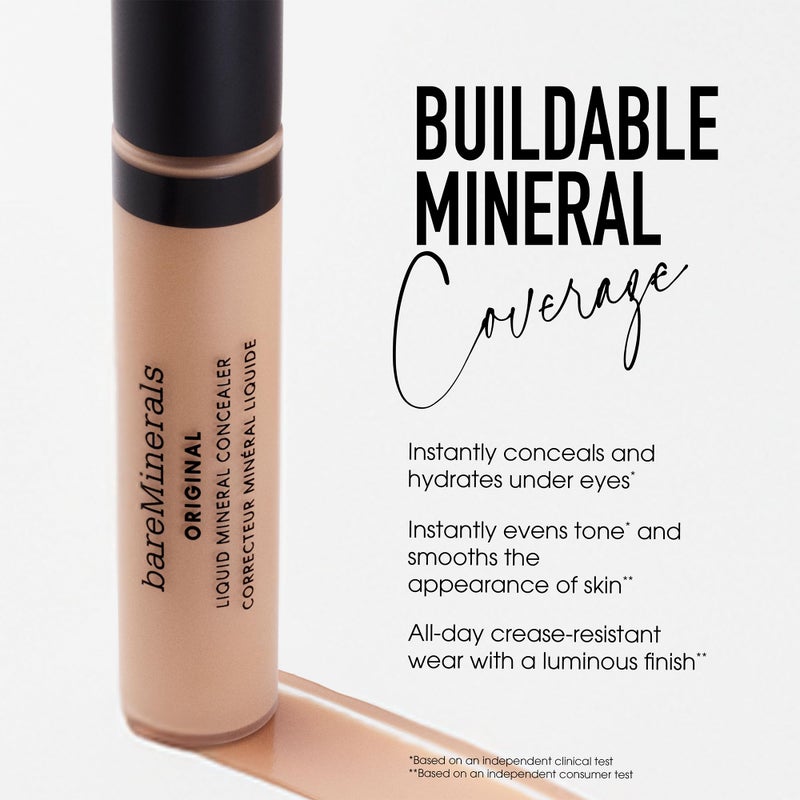 bareMinerals Original Liquid Mineral Concealer, Brightening Dark Circle Eye Concealer, Reduces Look of Fine Lines, Buildable Coverage, Vegan - Image 4