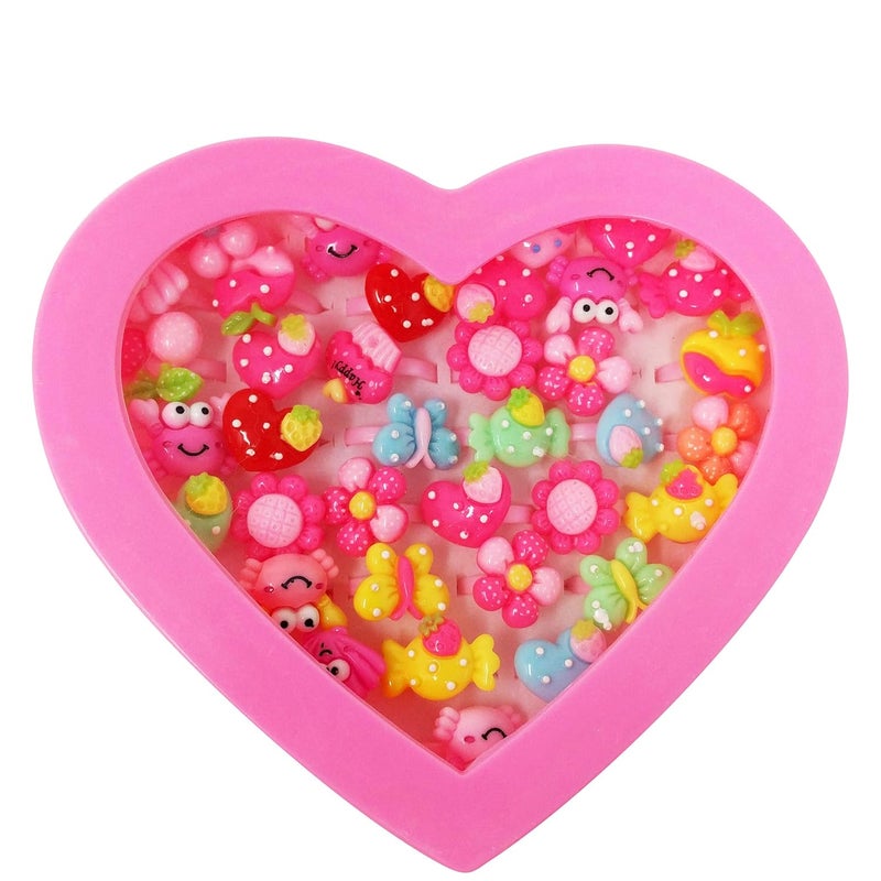Parteet Heart Shape Box With 36 Rings Birthday Return Gifts For Unisex-Child - One Size - Image 1
