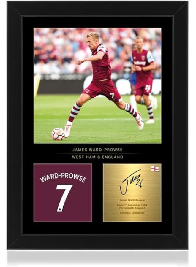 Win FC James Ward Prowse A4 Framed Photo Display - Reproduced Digital Signature - Gift For West Ham Fans - Image 1