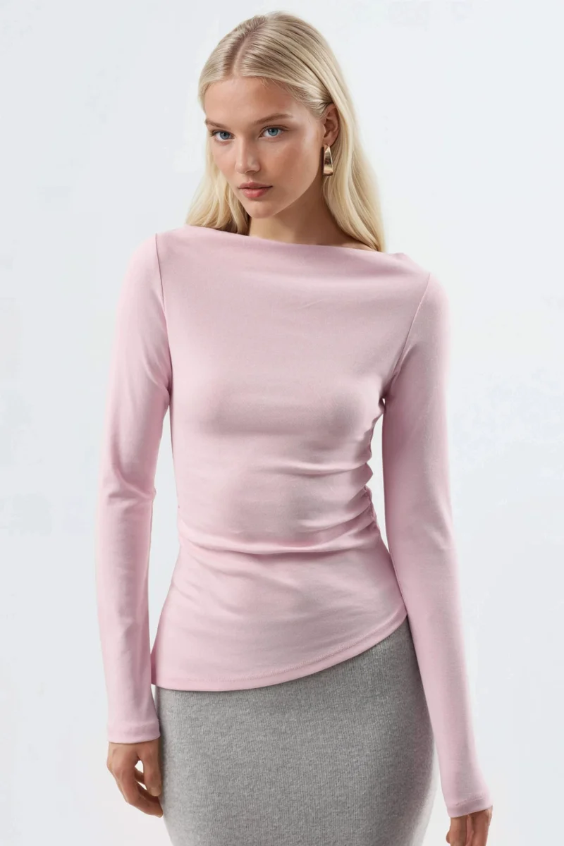 Busem BUSEM Boat Neck Cotton Blouse