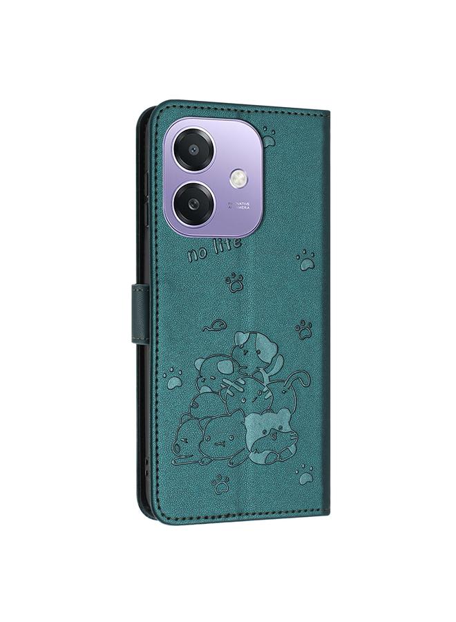 اس-توب جراب جلدي لهاتف OPPO A3x 5G الهند / A3 4G بتصميم قطة صغيرة مع حبل تعليق - Image 3