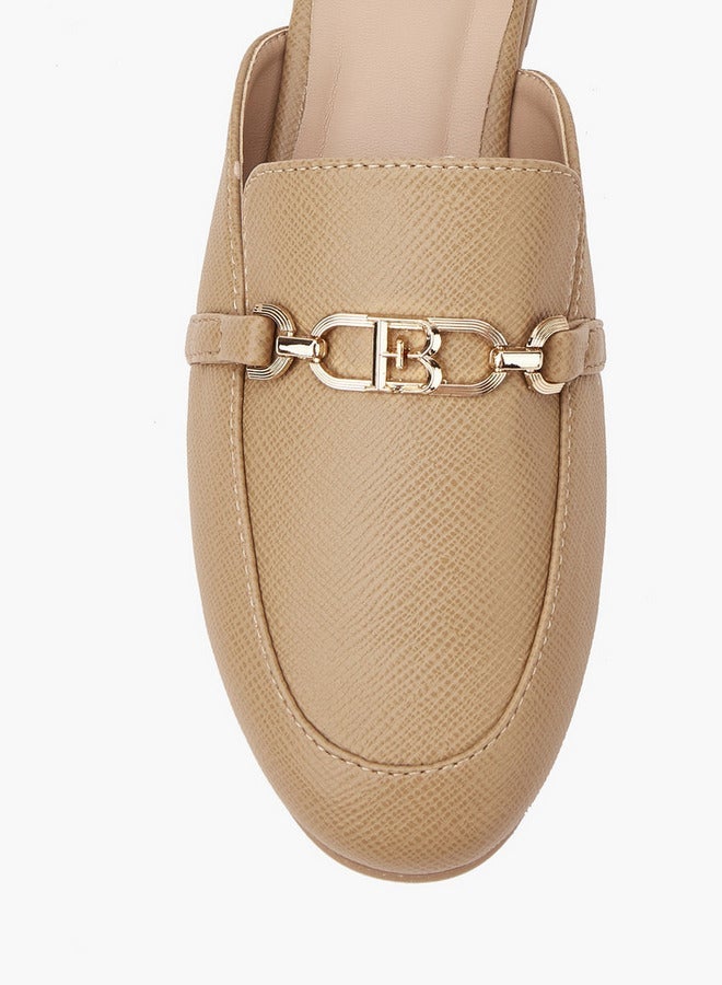 Flora Bella By Shoexpress Textured Chain Detail Slip-On Mules - Image 4