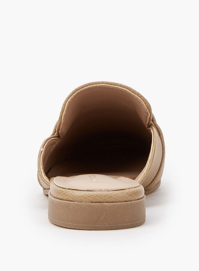 Flora Bella By Shoexpress Textured Chain Detail Slip-On Mules - Image 5