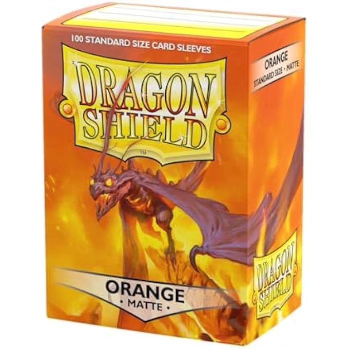 dragon shield ARCANE TINMAN STANDARD SIZE SLEEVES MATTE ORANGE 100CT - CARD SLEEVES ARE SMOOTH & TOUGH - COMPATIBLE WITH POKEMON, YU-GI-OH!, & MAGIC THE GATHERING CARD SLEEVES MTG, TCG, OCG - Image 1