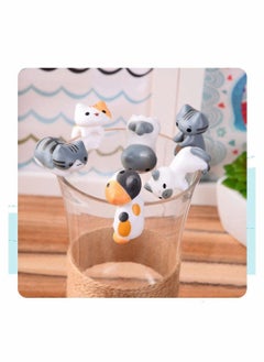 Y&D 6 Pieces Cute Miniature Garden Cats Landscape Lovely Figurines Fairy Home Animals Kitten Adorable Mini Terrarium Figurine Ornament for Decor Supplies  - Image 5