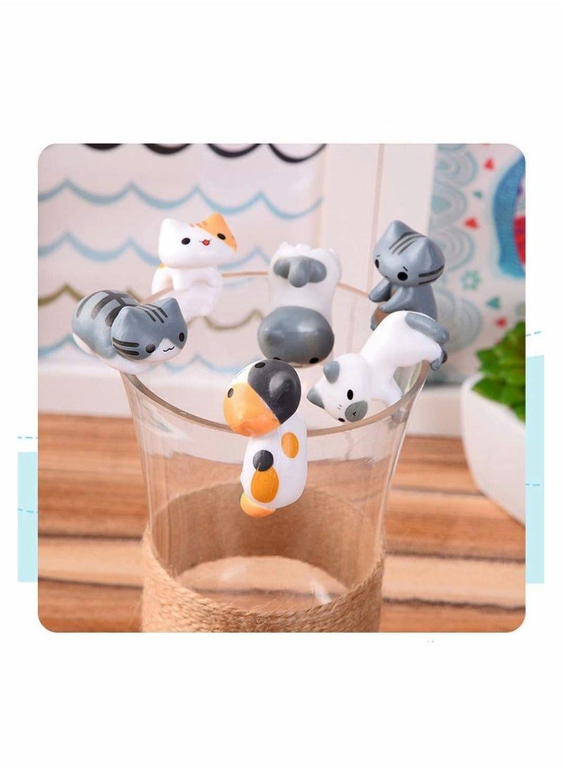 Y&D 6 Pieces Cute Miniature Garden Cats Landscape Lovely Figurines Fairy Home Animals Kitten Adorable Mini Terrarium Figurine Ornament for Decor Supplies  - Image 5