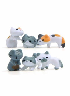 Y&D 6 Pieces Cute Miniature Garden Cats Landscape Lovely Figurines Fairy Home Animals Kitten Adorable Mini Terrarium Figurine Ornament for Decor Supplies  - Image 1