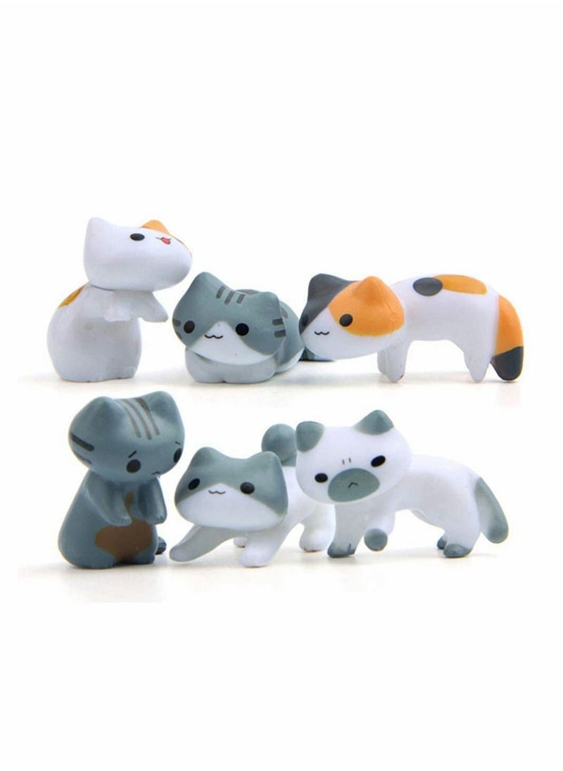 Y&D 6 Pieces Cute Miniature Garden Cats Landscape Lovely Figurines Fairy Home Animals Kitten Adorable Mini Terrarium Figurine Ornament for Decor Supplies  - Image 1