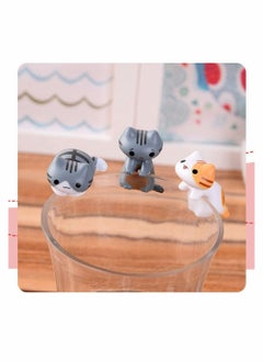 Y&D 6 Pieces Cute Miniature Garden Cats Landscape Lovely Figurines Fairy Home Animals Kitten Adorable Mini Terrarium Figurine Ornament for Decor Supplies  - Image 3